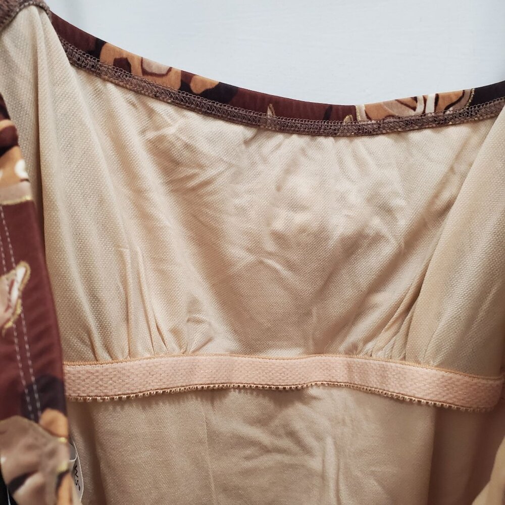 Newport News Brown and Tan Floral One-Piece Swimsuit - Picture 5 of 7
